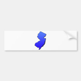 New Jersey Blue Outline Bumpersticker