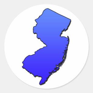 New Jersey Blue Outline Ronde Sticker