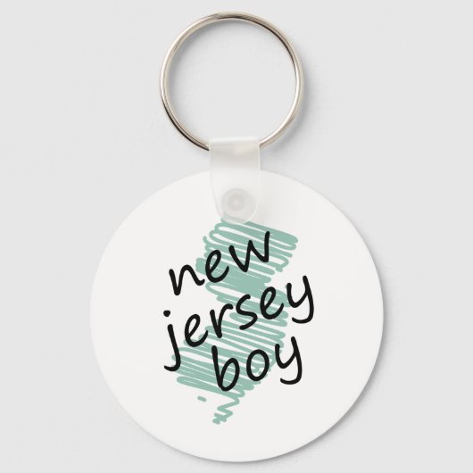 New Jersey Boy on Child's New Jersey Map Drawing Sleutelhanger (Voorkant)