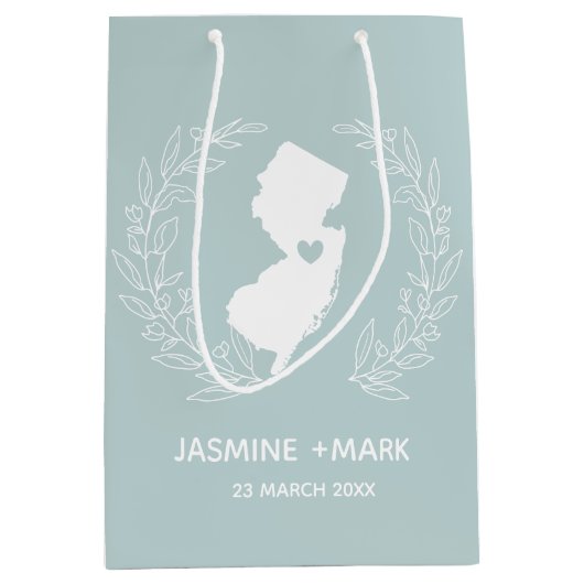 New Jersey bruiloft bevoordeelt douane Medium Cadeauzakje (Voorkant)
