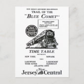 New Jersey Central Blue Comet Train Briefkaart (Voorkant)