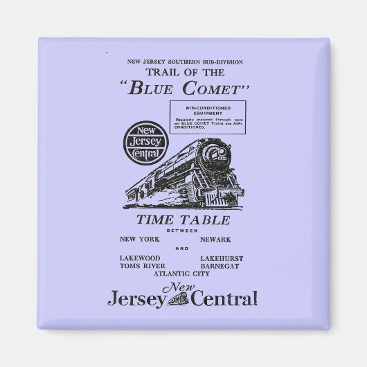 New Jersey Central Blue Comet Train Magneet (Voorkant)