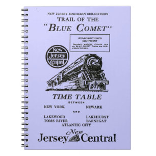 New Jersey Central Blue Comet Train notebook Notitieboek