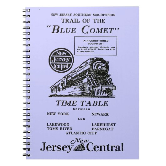 New Jersey Central Blue Comet Train notebook Notitieboek (Voorkant)