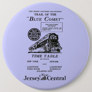 New Jersey Central Blue Comet Train Ronde Button 6,0 Cm