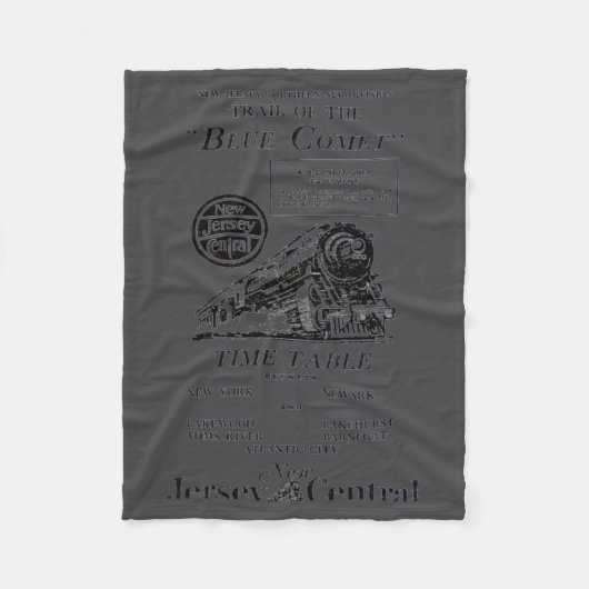 New Jersey Central Blue Comet Trein Fleece Deken (Voorkant)