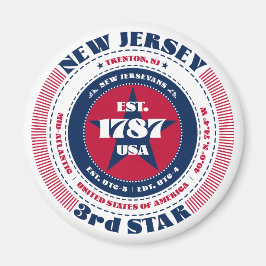 New Jersey Cirkel Typografie Souvenir Magneet