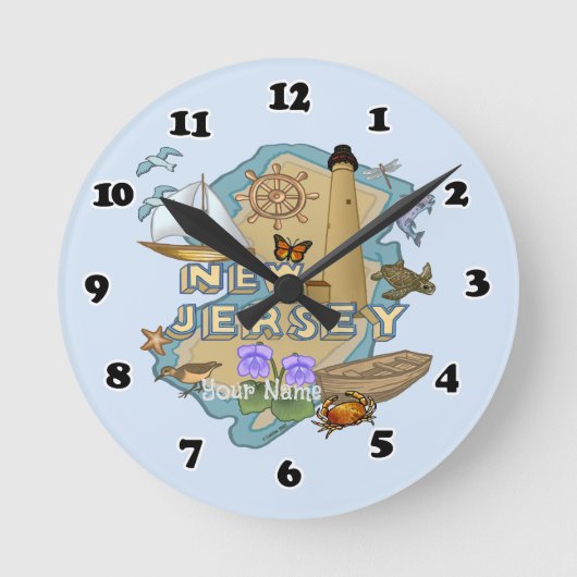 New Jersey Clock Ronde Klok (Voorkant)