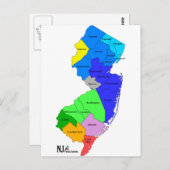 New Jersey County in Color Briefkaart (Voorkant / Achterkant)