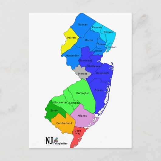 New Jersey County in Color Briefkaart (Voorkant)