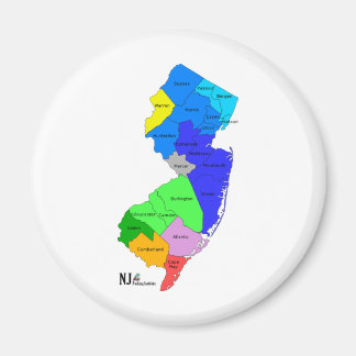 New Jersey County in Color Magneet