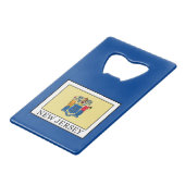New Jersey Creditkaart Flessenopener (Voorkant Gekanteld)