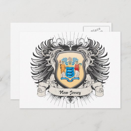 New Jersey Crest Briefkaart (Voorkant / Achterkant)