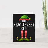 New Jersey Elf Christmas Matching Family Group Pjs Kaart (Voorkant)