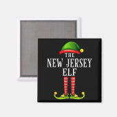 New Jersey Elf Christmas Matching Family Group Pjs Magneet (Voorkant / Achterkant)