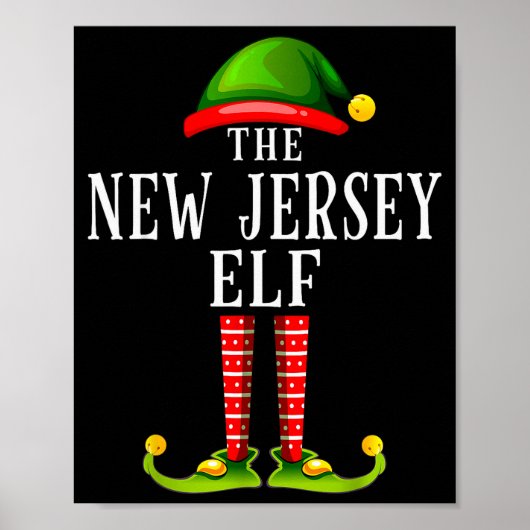New Jersey Elf Christmas Matching Family Group Pjs Poster (Voorkant)