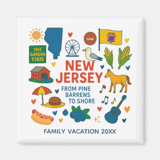 New Jersey Family Trip Keepsake Custom Magnet (Voorkant)