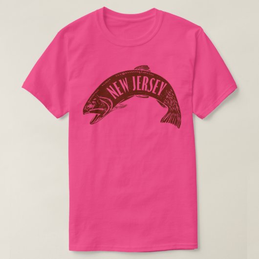 New Jersey Fish Wordmark Brown T-shirt (Design voorkant)