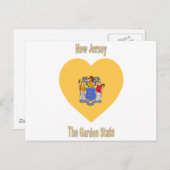 New Jersey Flag Heart Briefkaart (Voorkant / Achterkant)