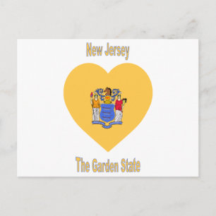 New Jersey Flag Heart Briefkaart
