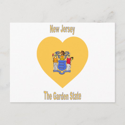 New Jersey Flag Heart Briefkaart (Voorkant)