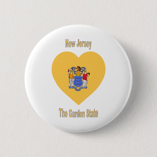 New Jersey Flag Heart Ronde Button 5,7 Cm (Voorkant)