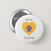 New Jersey Flag Heart Ronde Button 5,7 Cm (Voorkant /achterkant)