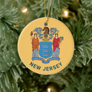 New Jersey Flag Keramisch Ornament
