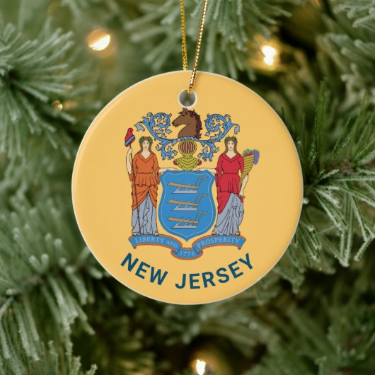 New Jersey Flag Keramisch Ornament (Boom)