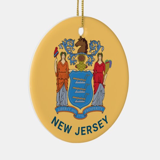 New Jersey Flag Keramisch Ornament (Rechts)