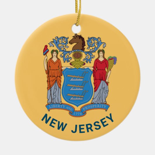 New Jersey Flag Keramisch Ornament (Voorkant)