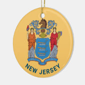 New Jersey Flag Keramisch Ornament (Links)