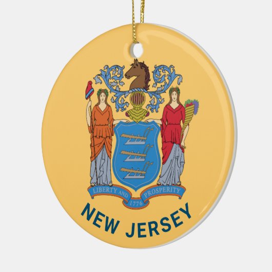 New Jersey Flag Keramisch Ornament (Links)