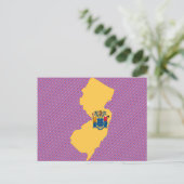 New Jersey Flag Map Briefkaart (Staand voorkant)