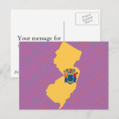 New Jersey Flag Map Briefkaart (Voorkant / Achterkant)