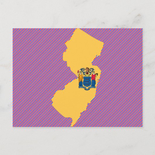 New Jersey Flag Map Briefkaart (Voorkant)