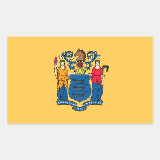 New Jersey Flag Rechthoekige Sticker (Voorkant)