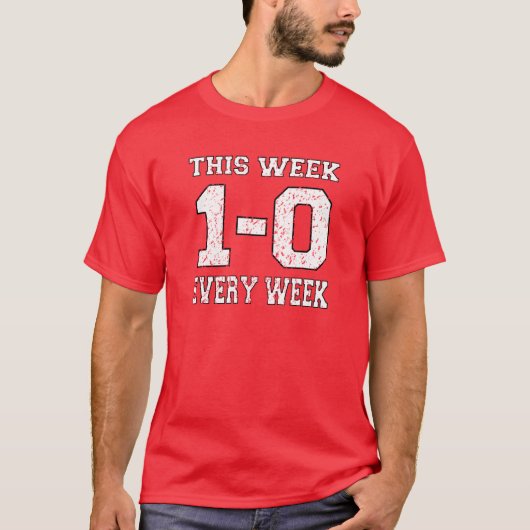New Jersey Football 1-0 elke week T-shirt (Voorkant)