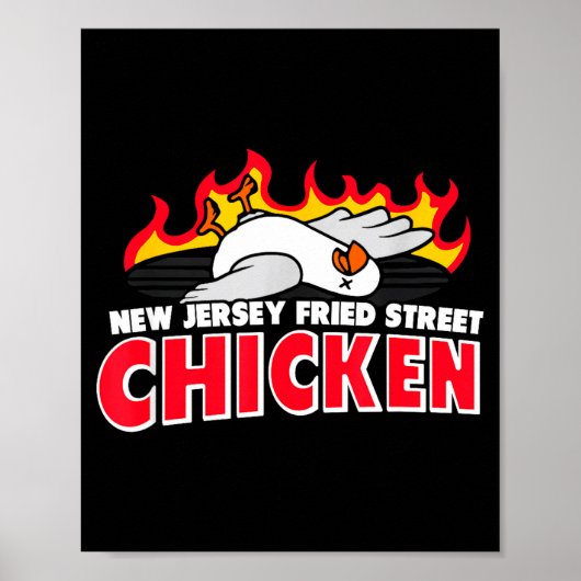 New Jersey Fried Street Chicken Funny Food  Poster (Voorkant)
