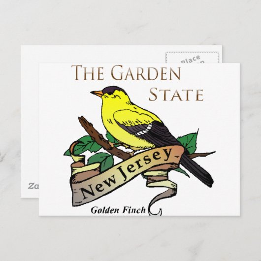 New Jersey Garden State Golden Finch Briefkaart (Voorkant / Achterkant)