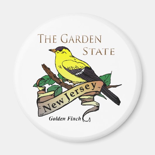 New Jersey Garden State Golden Finch Magneet (Voorkant)