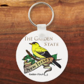 New Jersey Garden State Golden Finch Sleutelhanger (Voorkant)