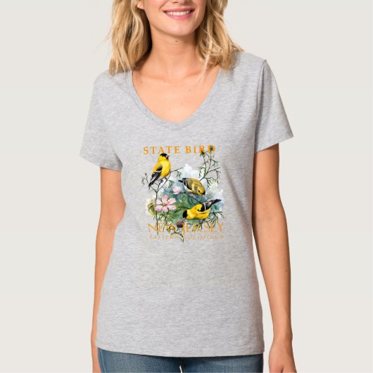 New Jersey Gebied Vogel De Oostelijke Goudvink T-shirt (Voorkant)