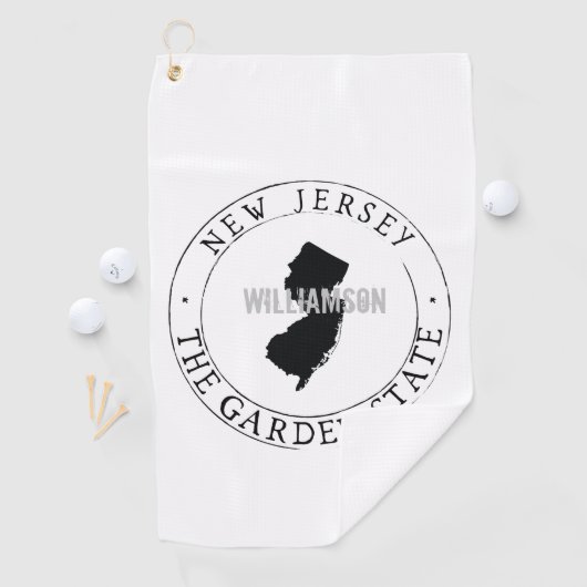New Jersey Golf Towel State Personalized Golfhanddoek (Insitu)