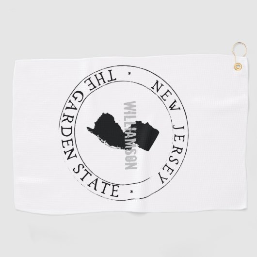 New Jersey Golf Towel State Personalized Golfhanddoek (Horizontaal)