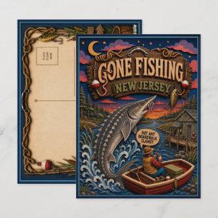 New Jersey Gone Fishing Atlantische Steur Briefkaart