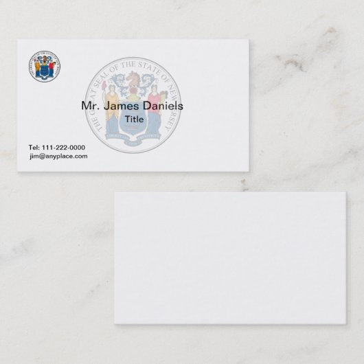 New Jersey Great Seal Visitekaartje (Voorkant / Achterkant)