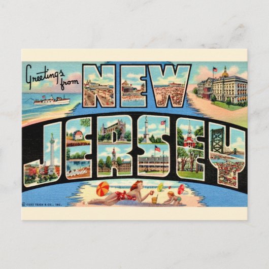 New Jersey Groeten  Briefkaart (Voorkant)