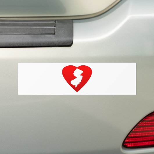 New Jersey hart Bumpersticker (Op auto)