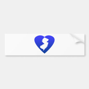 New Jersey hartblauw Bumpersticker